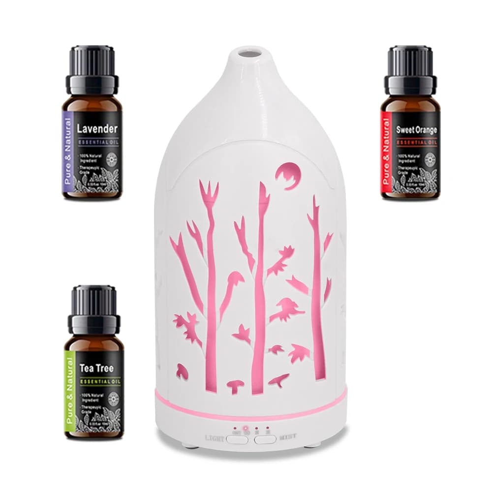 Diffusore per aromaterapia Spegnimento automatico, ultra silenzioso e 3 oli Regalo ideale per la casa e il benessere