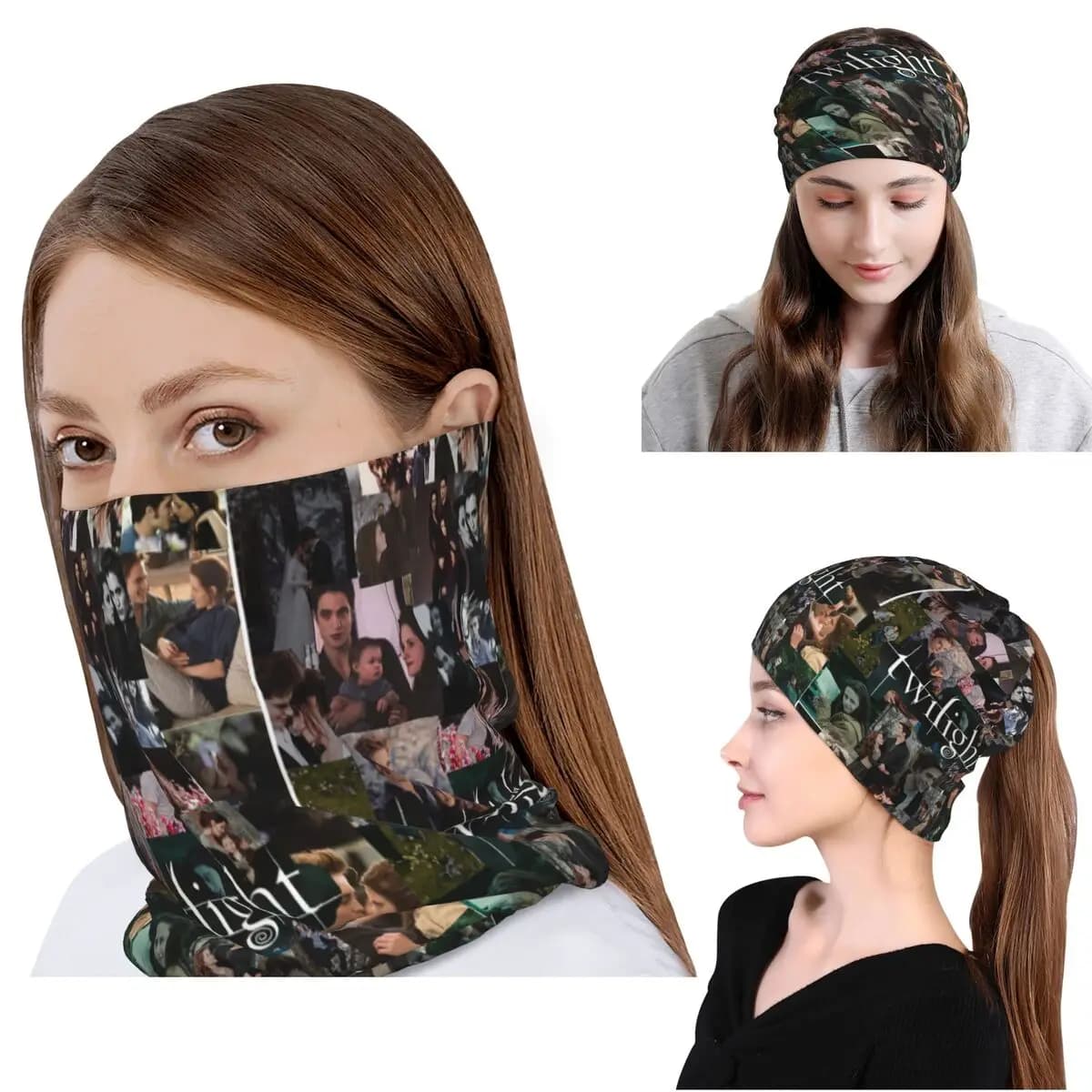 Edward Cullen Twilight Bandana Copricollo Sciarpa Copricapo multiuso Berretti Cappello Unisex Adulto Lavabile