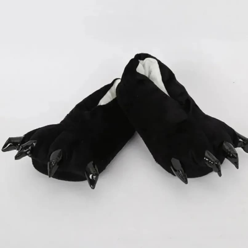 Pantofola con zampa di gatto mucca dinosauro da donna spessa antiscivolo in cotone felpato soffice pavimento femminile scarpe da casa piatte per interni artigli da uomo carini