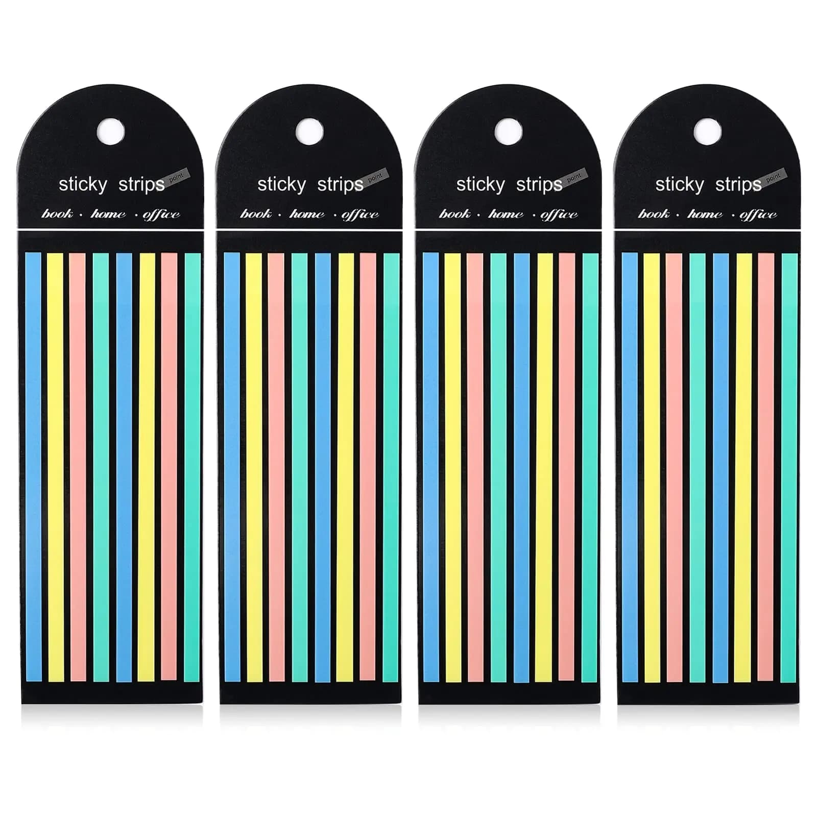 Multicolor long striped index stickers, index cards for book annotations, Macaron highlighter tape for notes memory