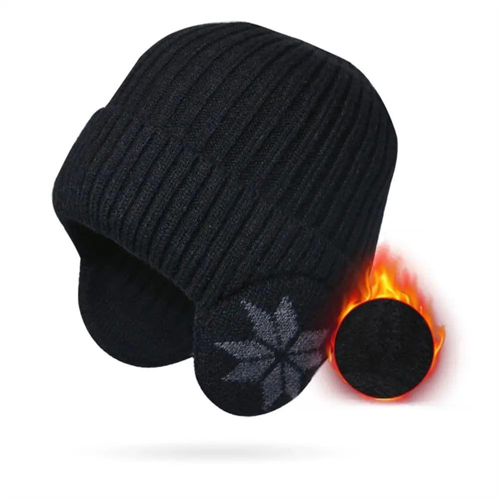 Cappello lavorato a maglia in morbido peluche casual Cappelli semplici antivento addensati Cappello a cuffia da sci Cappello invernale con paraorecchie Skullies e berretti