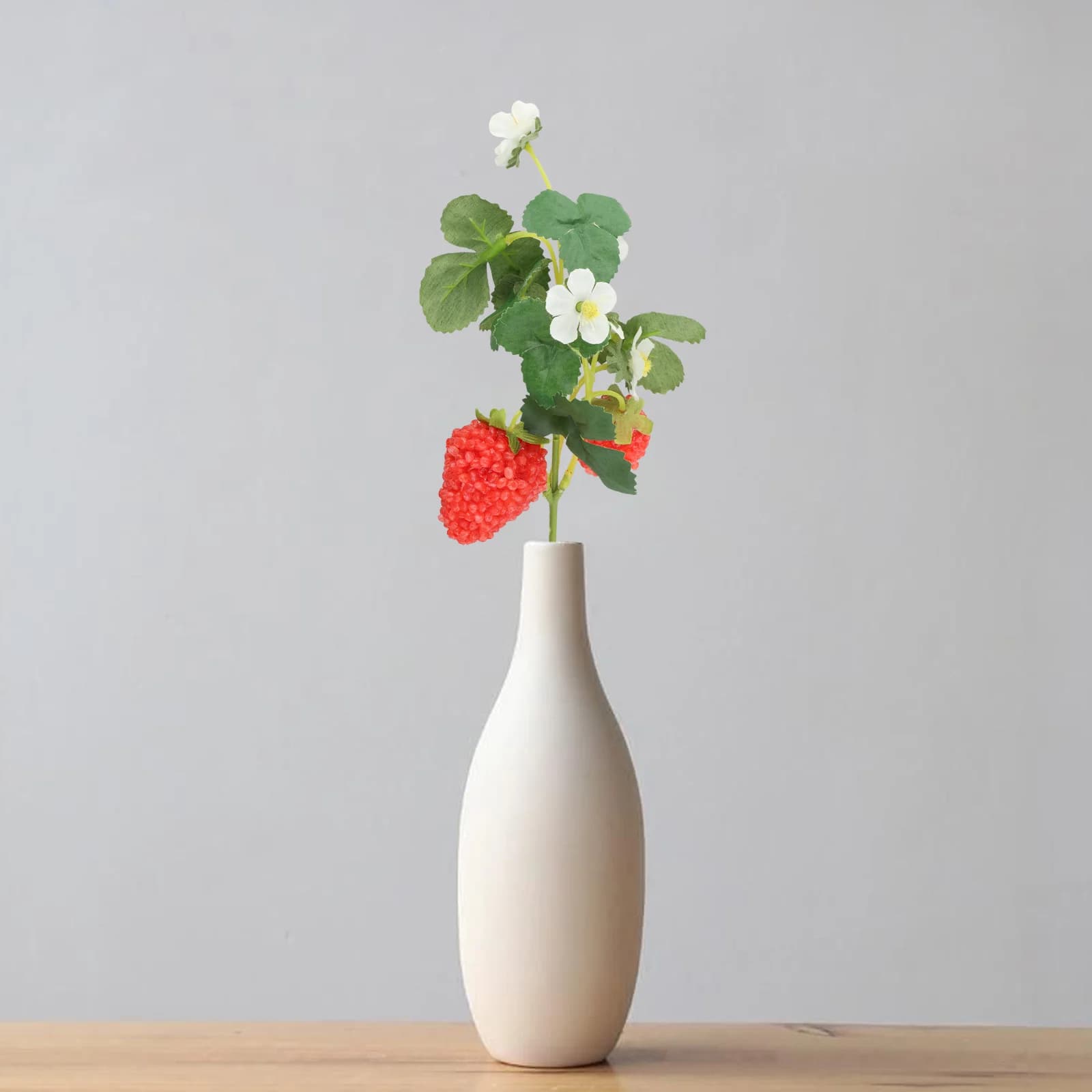 Fiori artificiali di fragole rosse con 2 pezzi di fragole pianta di simulazione composizione floreale fai da te arte per la decorazione del giardino del negozio di casa