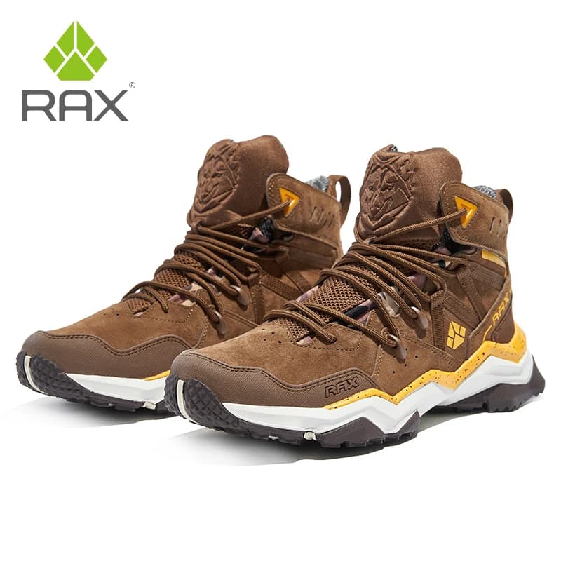 RAX Scarponi da trekking all'aperto Uomo Scarpe da trekking maschili Scarpe da ginnastica da passeggio alla caviglia Scarpe da caccia impermeabili Stivali da combattimento tattici nel deserto