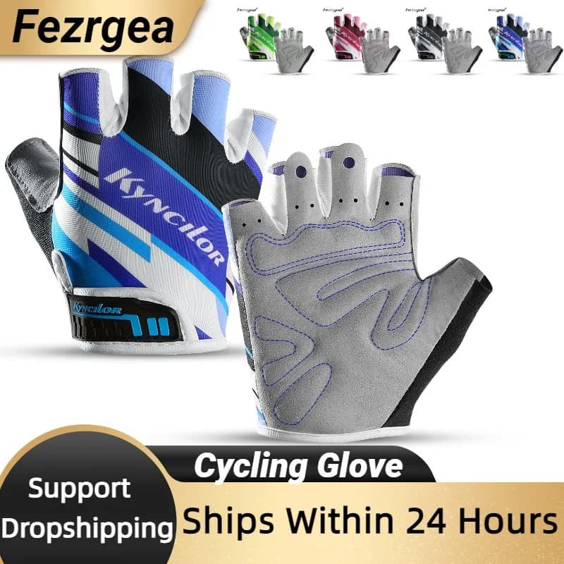 Cycling Gloves Sports Fitness Men and Women Gloves Half-Year Breathable Anti-Slip for Outdoor Bike with Short fingers