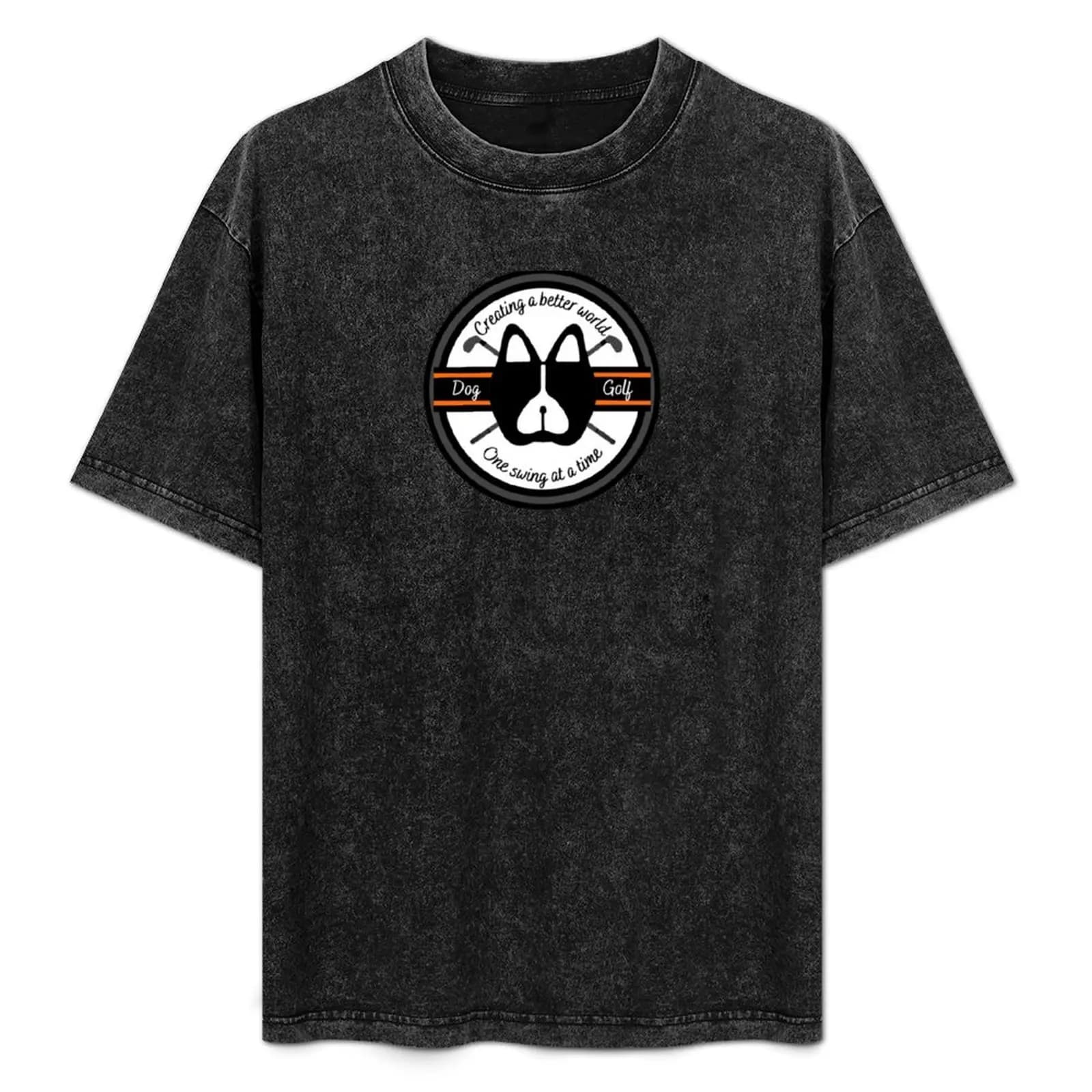 T-shirt con logo Dog Golf Orange, maglietta casual a maniche corte per le vacanze