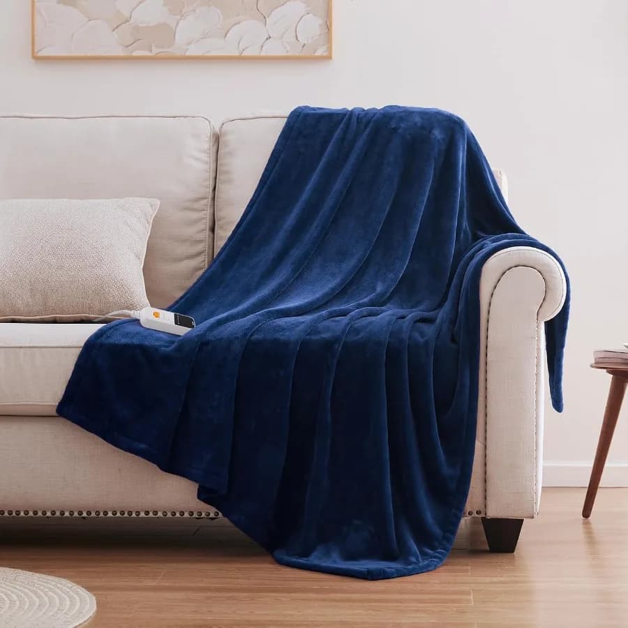 Coperta riscaldata Coperta elettrica 50"x60" Coperta elettrica morbida in doppia flanella con 6 livelli di calore e spegnimento automatico 2-10 ore