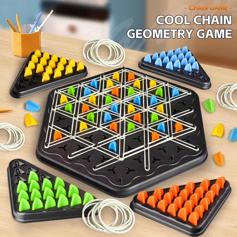 Gioco di puzzle da tavolo per scacchi Triangle Link - Giocattolo educativo interattivo per pensiero logico per famiglie per fidanzamento genitore-figlio