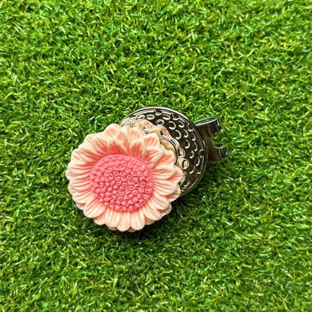 Set di Marcatori per Palline da Golf Rimovibili con Clip per Cappello, Marcatori Magnetici a Forma di Girasole con Clip per Cappello per Uomini e Borse