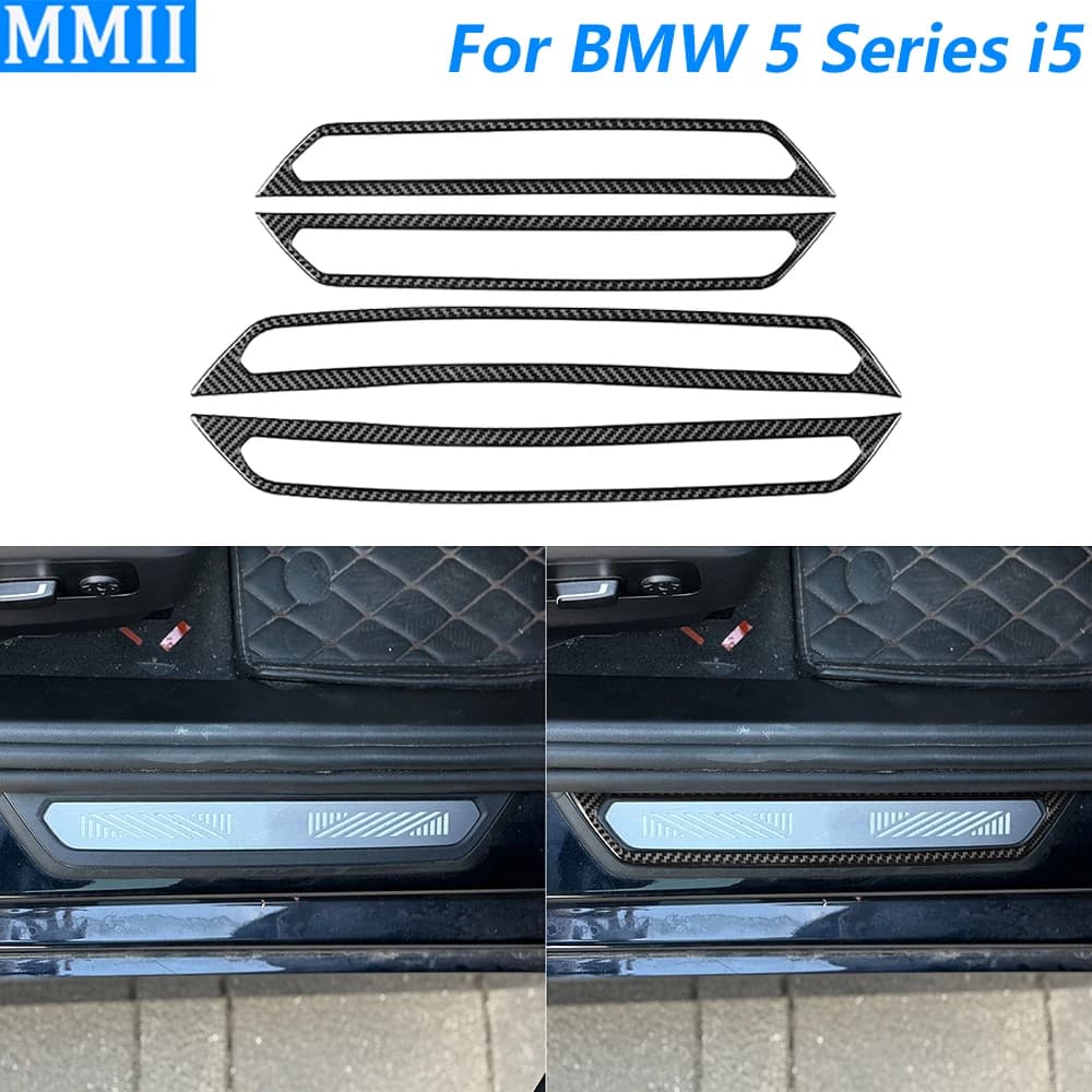Per BMW Serie 5 i5 G60 G68 2024 2025 In Fibra di Carbonio Interno Davanzale della Porta Pannello di Rivestimento Accessori Auto Decorazione Adesivo