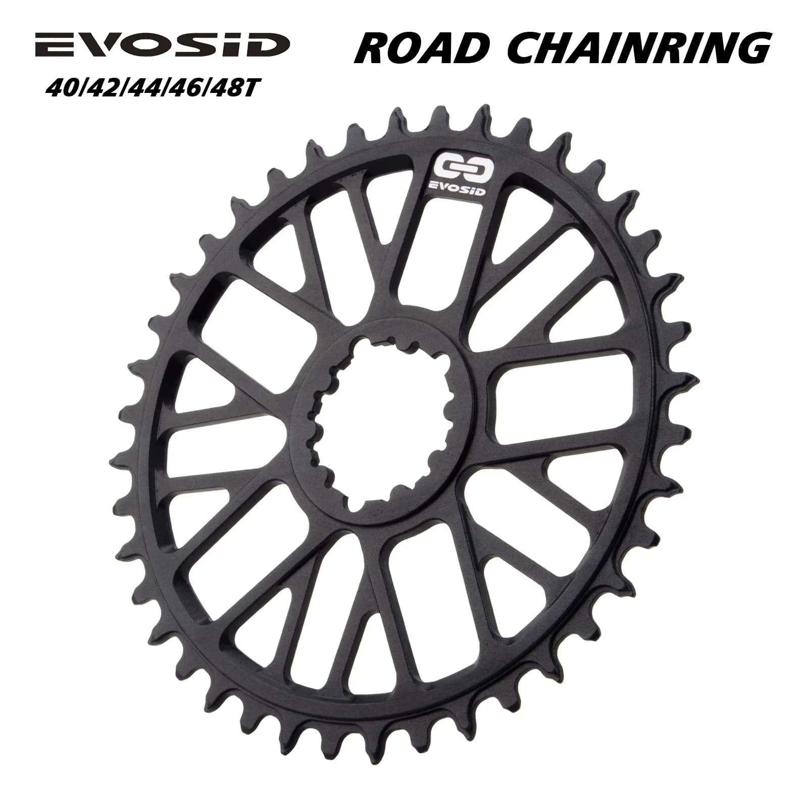 EVOSID Corona per bici da strada 40T 42T 44T 46T 48T Corona stretta ruota dentata larga 7075 CNC dente disco ghiaia ruota per bicicletta pieghevole