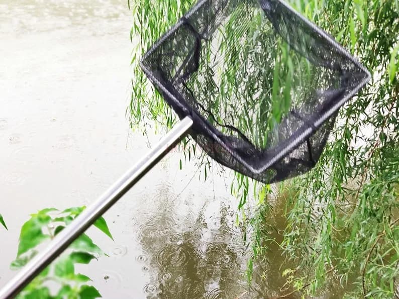Rete da pesca retrattile per bambini piccola rete da pesca in acciaio inossidabile tasca quadrata per la cattura degli insetti