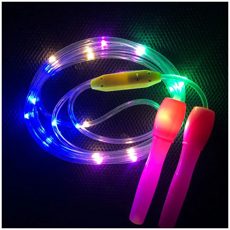 Corda per saltare palestra esercizio bagliore lampeggiante LED giocattolo per bambini allenamento in plastica Fitness brillante regalo di compleanno decorazione natalizia