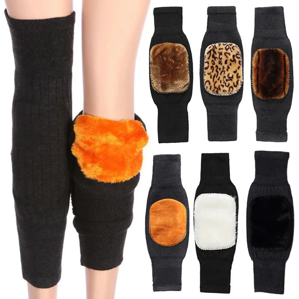Cashmere inverno ginocchiera gamba termica ginocchiera manica per donna uomo lana ginocchiera supporto per dolore articolare tendinite artrite