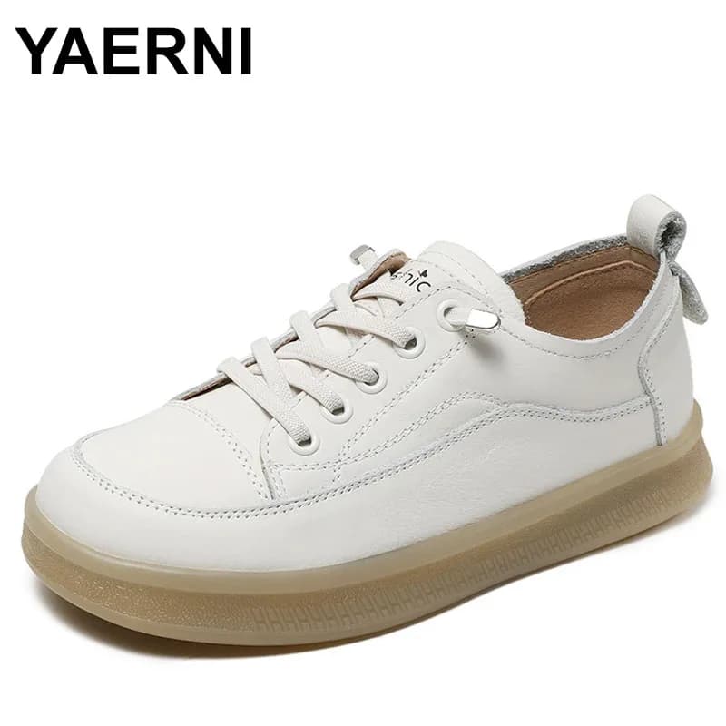 Scarpe basse da donna Primavera Autunno Colori misti Fascia elastica in vera pelle Slip On Mocassini casual Scarpe morbide da donna
