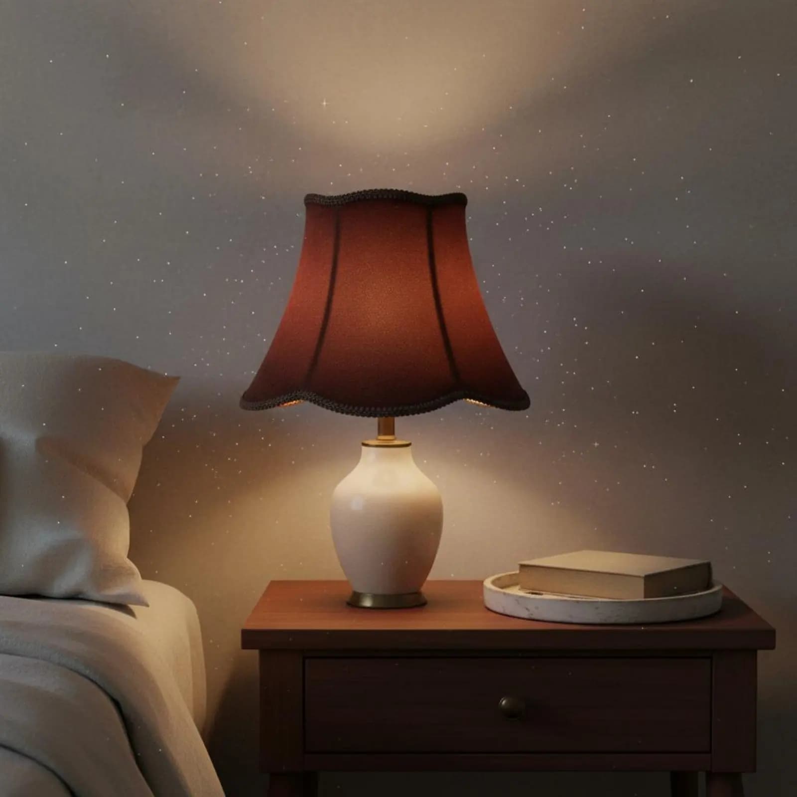 Velvet Lamp Shade Handmade Bedside Lamp Shade Cloth Lampshade Easy to Install Replacement Lampshade Reduces Glare