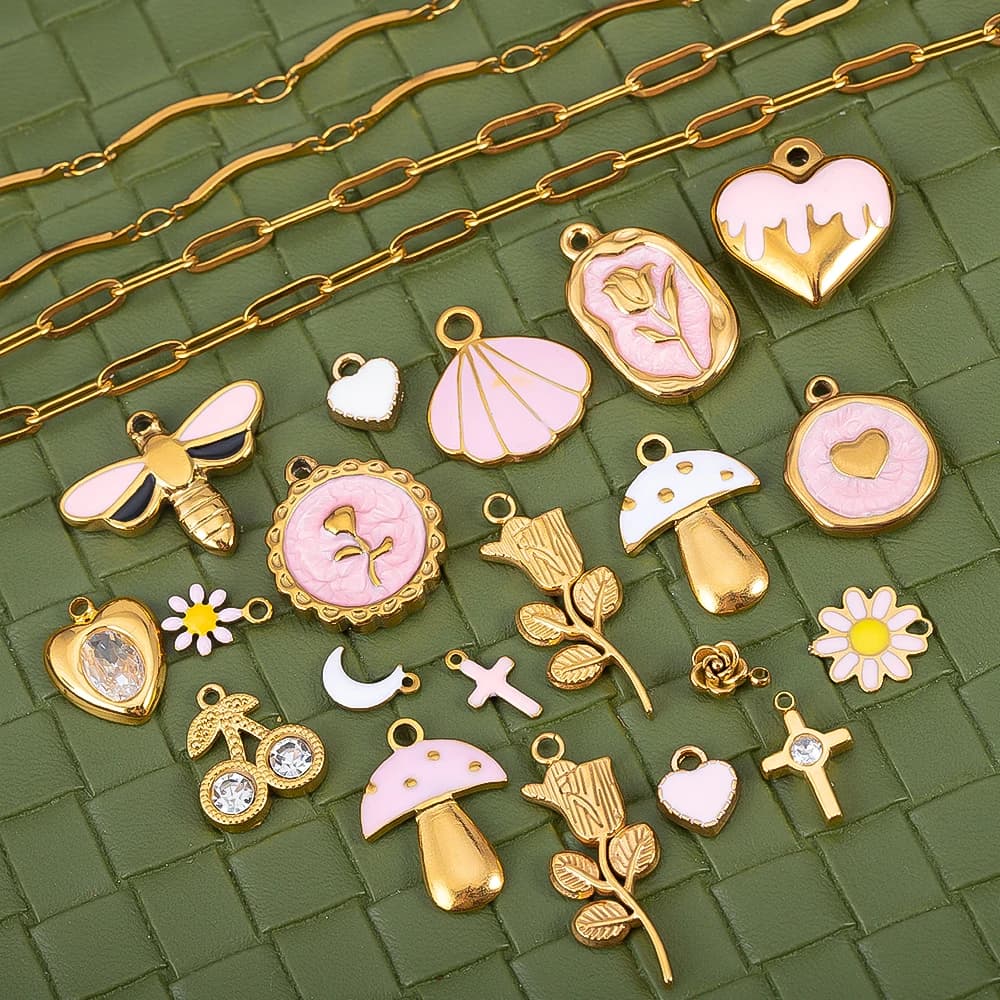 Collezione di ciondoli in acciaio inossidabile Pendenti in stile marino carino Vari componenti per orecchini Accessori per gioielli collana fai da te