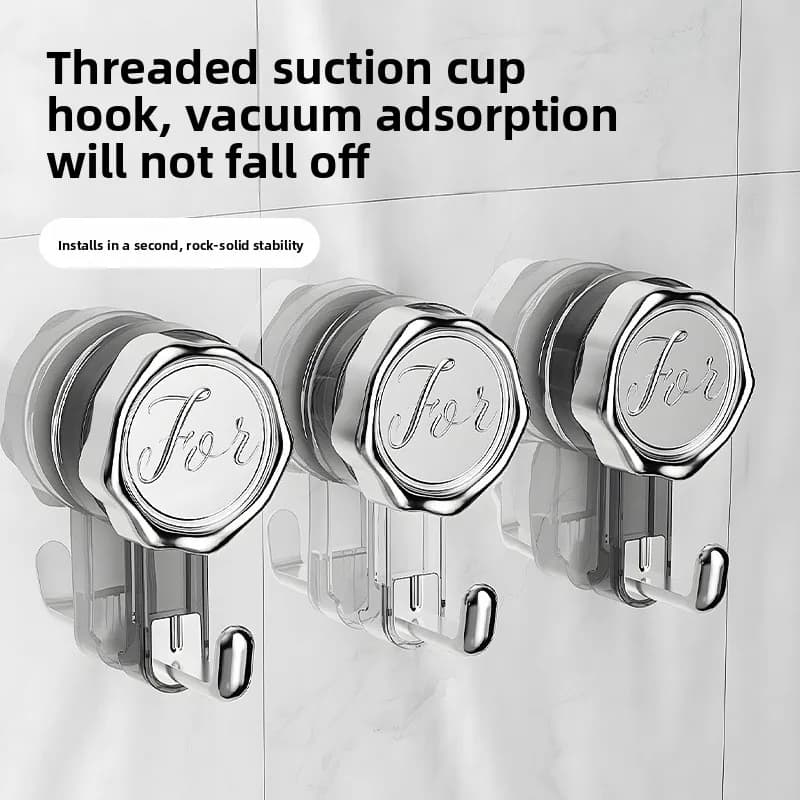 Traceless hook suction cup hook door rear coat hook non-punching adhesive hook bathroom threaded suction cup hook, sundries hook