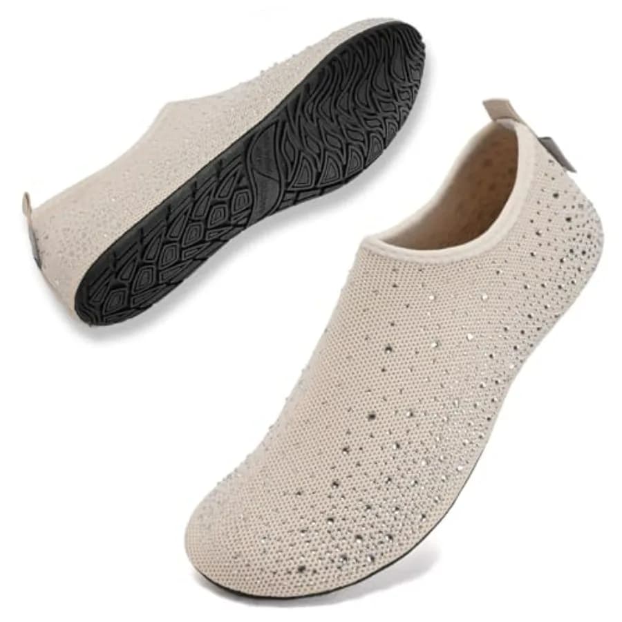 Womens Barefoot Water Shoes Travel House Slippers for Indoor and Outdoor Aqua Socks for Beach Swim Surf Yoga Dancing Camping Mu