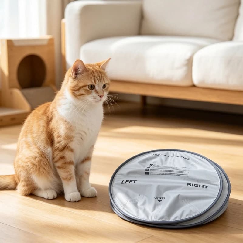 Round Pet Litter Pad, Textured PVC Composite Underpad with Water Resistant Tray Zone Coverage and Padded Support for Indoor 87HA
