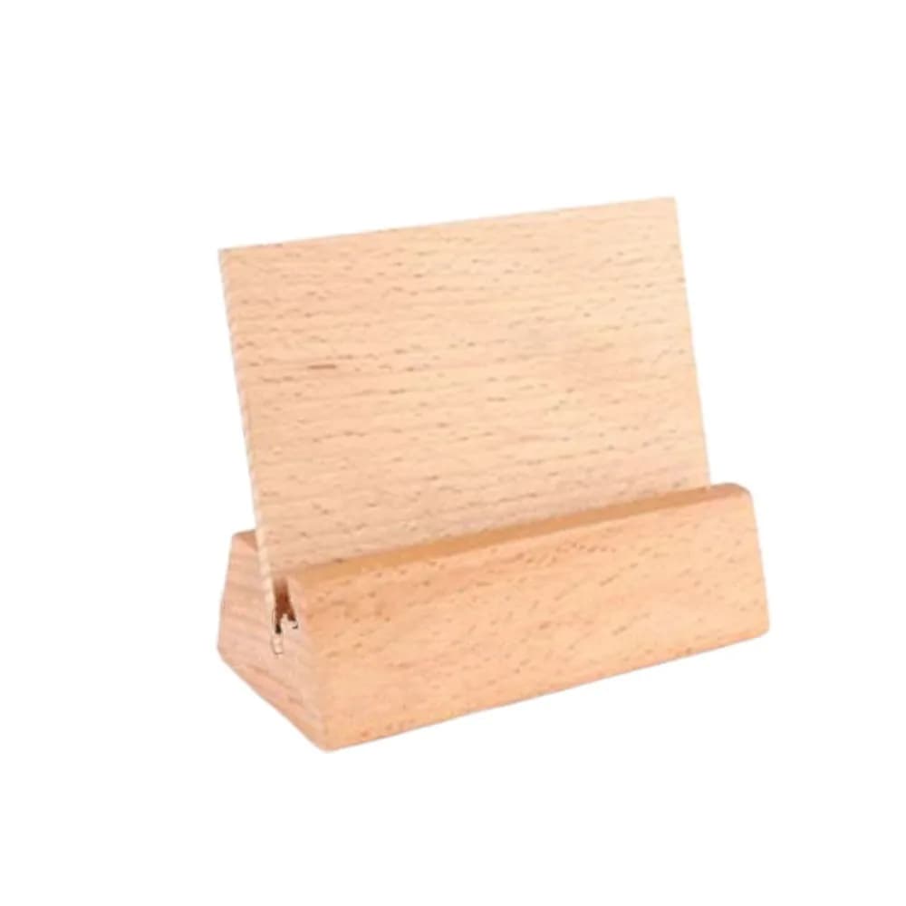Supporto per calendario da tavolo in legno da 12-21 cm Base stabile Espositore per carte naturali Organizzatore da tavolo multifunzionale in legno massello