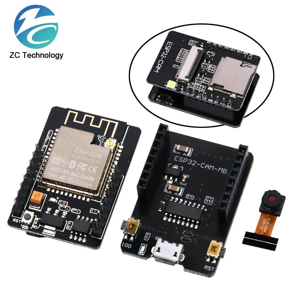 ESP32-CAM-MB ESP-32S modulo WiFi scheda di sviluppo da seriale a WiFi Bluetooth 5V con supporto per fotocamera OV2640 Antenna fotografica/Video