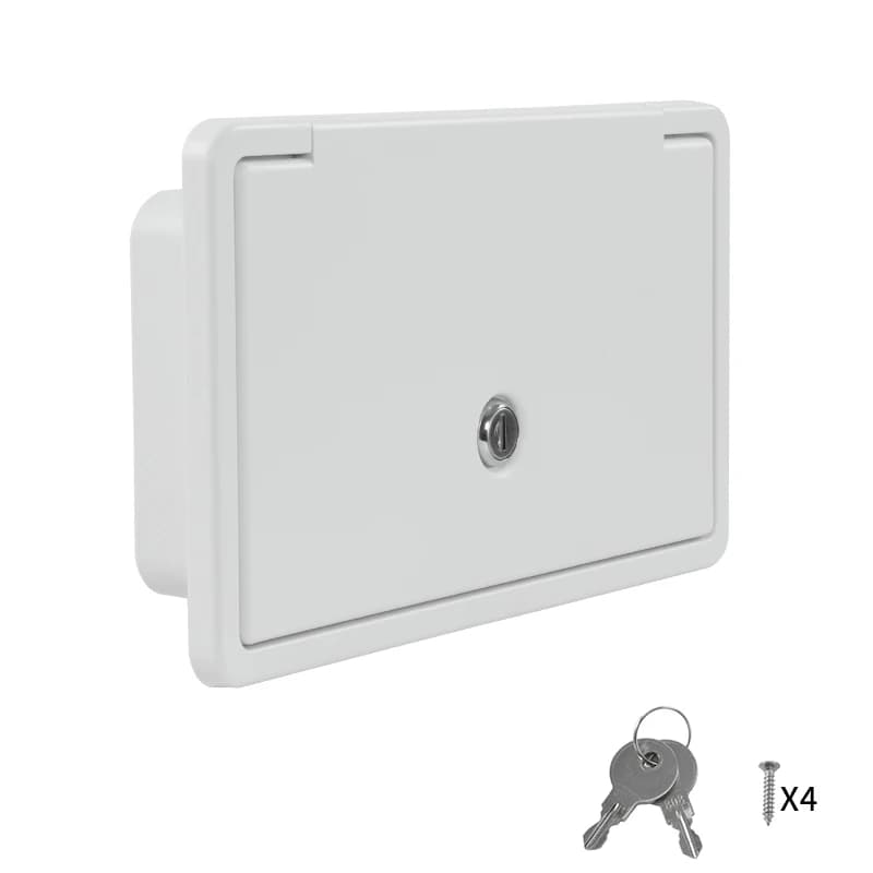 TYTXRV Portello per RV 231*118mm con Serratura, in ABS Bianco Impermeabile, per Caravan, Bagagli, Esterni, RV, Barche
