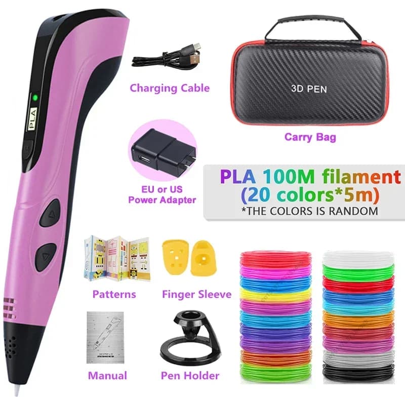 3D Printing Pen 3D Pens DIY Pen 3D Pen For Kids Creative Birthday Gift With Portable Travel Case With New PLA Filament