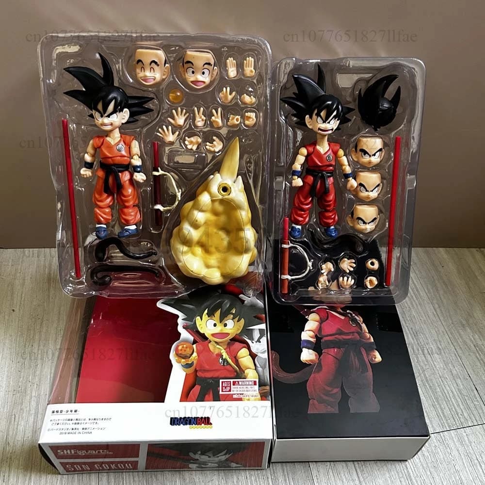 SHF Dragon Ball Z Son Goku Gk Somersault Cloud Son Goku Innocent Challenger Childhood Action Figure Model Toys Room Decor Gift