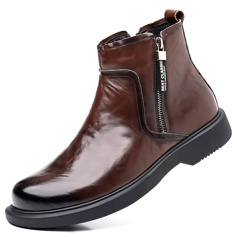 Stivaletti da uomo in vera pelle moda autunno inverno stivaletti Chelsea da uomo caldi in velluto nuovo designer scarpe eleganti casual uomo