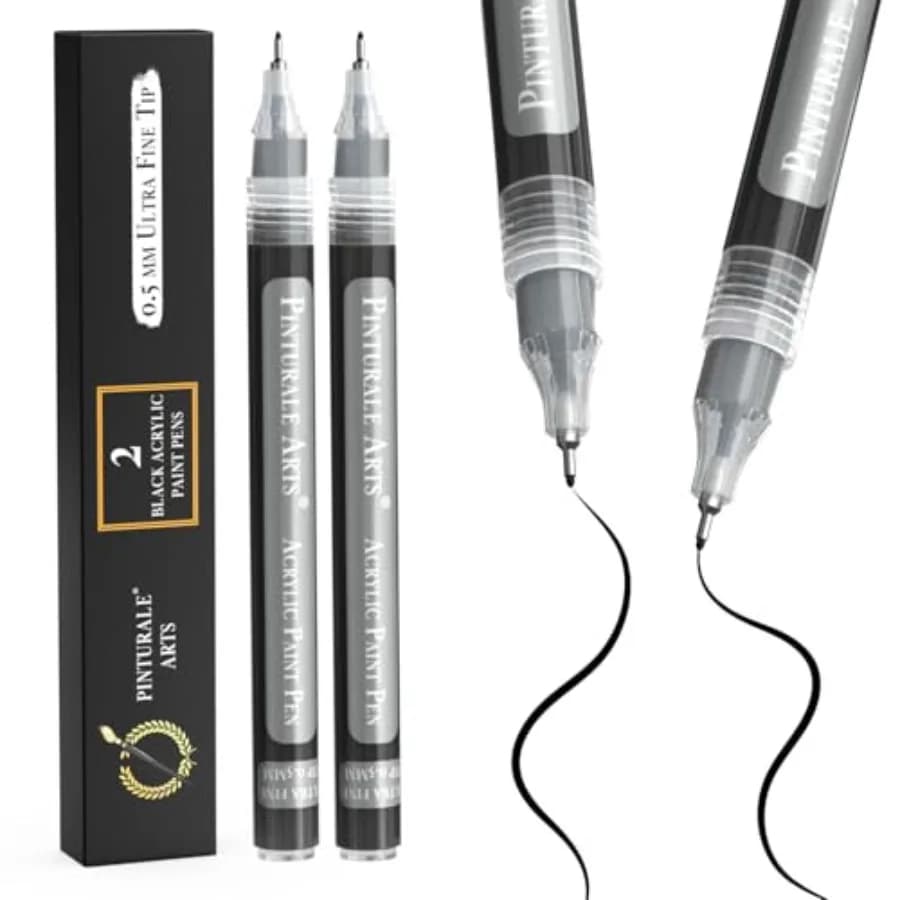 ® Ultra Fine Tip Acrylic Paint Pens Set 2 Paint Pens Extra Fine Point 0.5 mm For Paper, Ceramics, Rock Painting, Glass, Wood, C