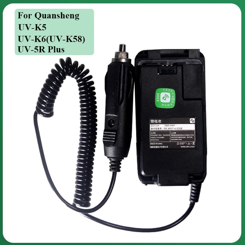 UV-K5 UV-K6 Eliminatore batteria Quansheng DC 12V Tensione di ingresso Caricabatteria per auto Walkie Talkie per UV-5R Plus Accessori radio bidirezionale