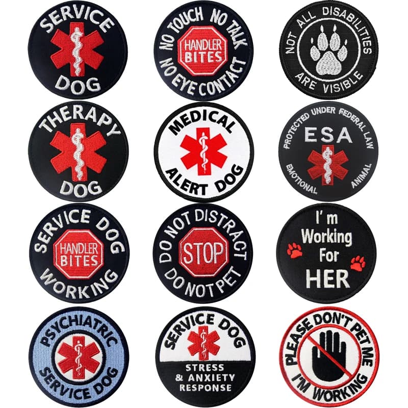 Servizio per animali domestici Cane in addestramento Sicurezza PATCH BADGES Terapia Cane PET NON EMOTIONAL Toppe ricamate per CAVO Pet Harness Vest