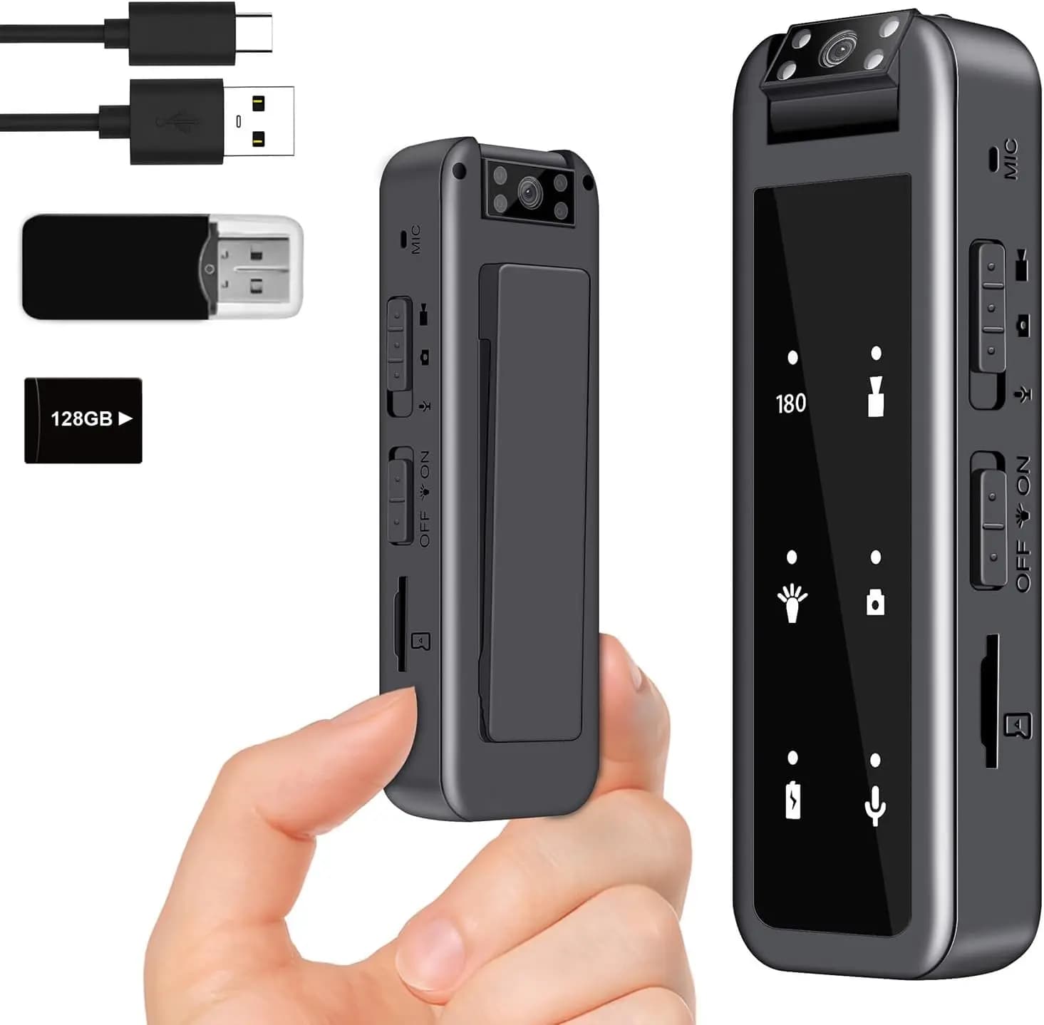 1080P HD camera with Night Vision, 5 Hour Battery, Rotating lens for Security and External Use