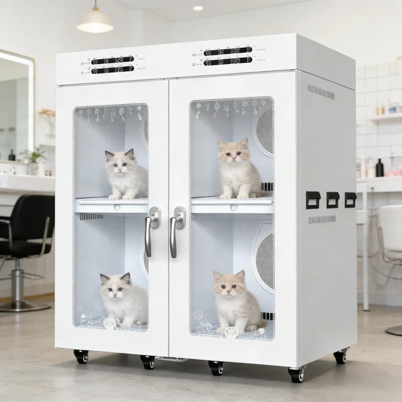 550L Large Commercial Pet Dryer Box, 4-Zone Double Door Dog Grooming Dryer Cabinet Temperature Control for Pet Salon