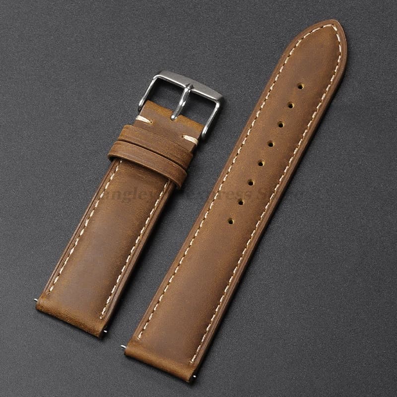 Cinturini in pelle di vacchetta Vintage 18mm 20mm 22mm per Huawei Watch GT5 GT4 GT3 cintura donna uomo bracciale cinturini universali a sgancio rapido