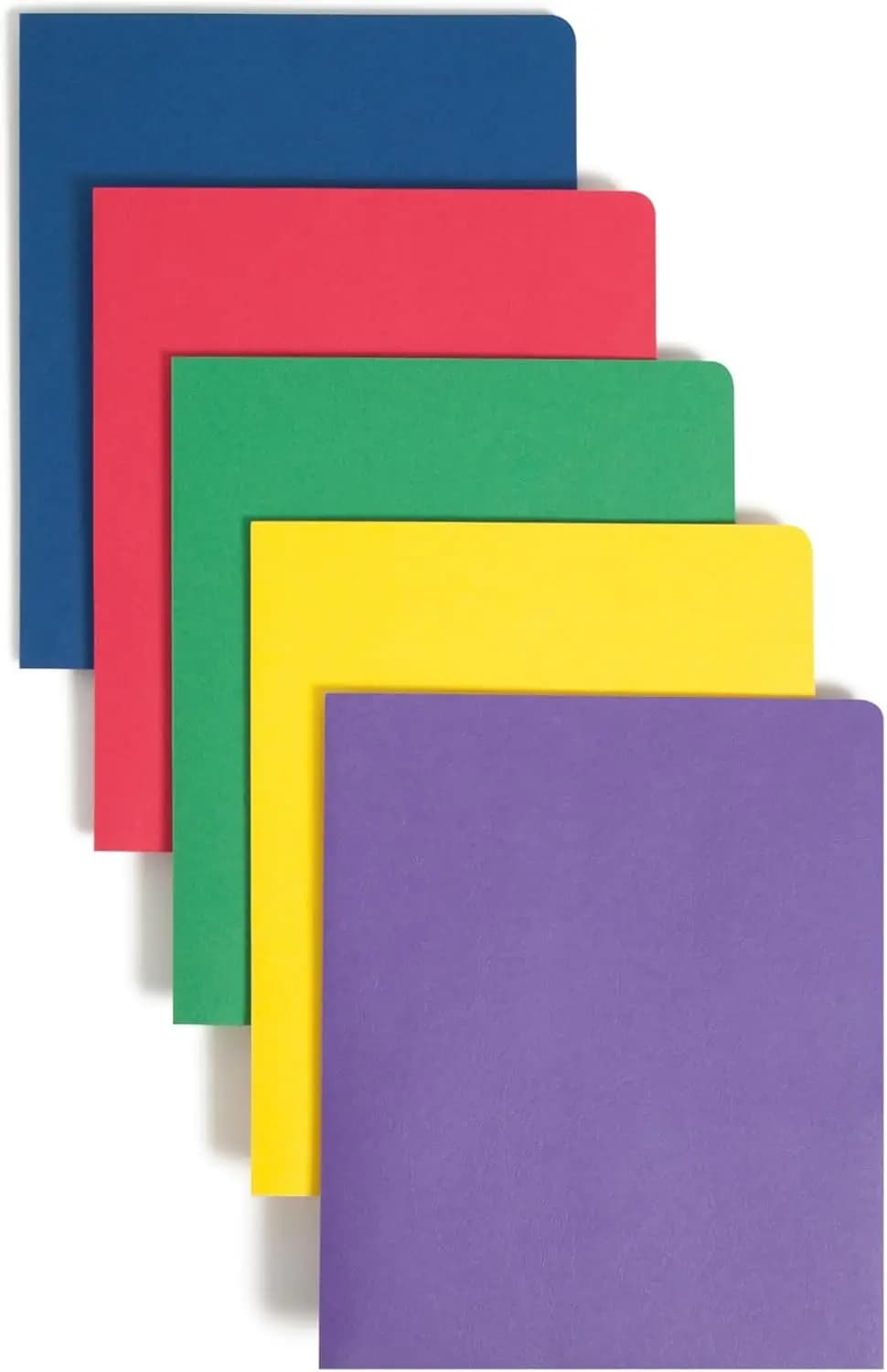 Cartelle Portadocumenti Resistenti a Due Tasche, Formato Letter, Colori Assortiti, 50 Pezzi per Confezione