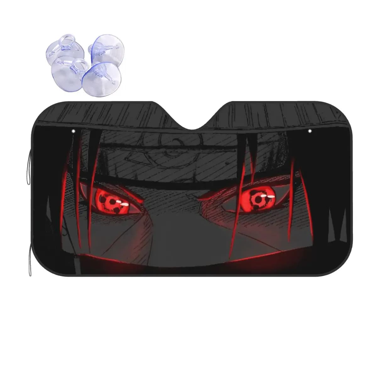 Universal Car Parasol with Japanese Anime Eyes, Front Windscreen Protection 76x140cm, Car Seat