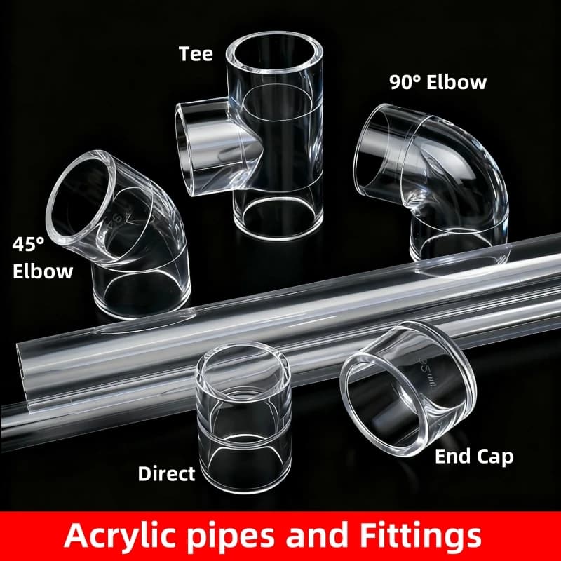 16 ~ 50mm Acrilico Raccordo Per Tubi Gomito Tee End Cap Trasparente Plexiglass Serbatoio di Pesce Giunti Acquario Serbatoio di Acqua Accessori Comune FAI DA TE