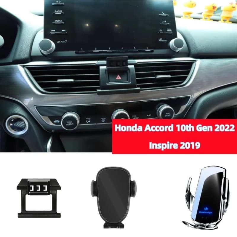 Car phone stand Special base for fixed bracket for Honda Accord 10th Gen 2018-2022 Inspire 2019 Anti-slip wireless charging stand