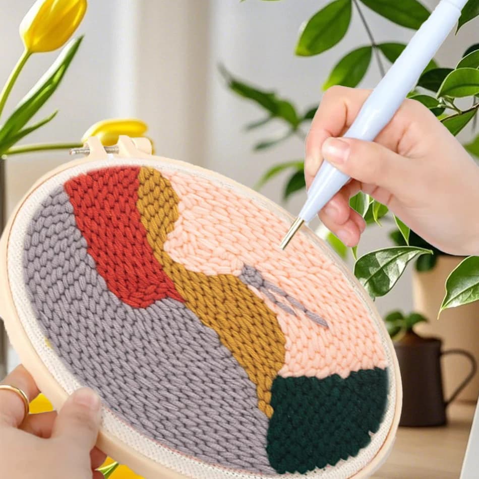 GATYZTORY punch embroidery needle Retro people embroidery kit for beginners Cross stitch kits Sewing accessories diy kit Gift