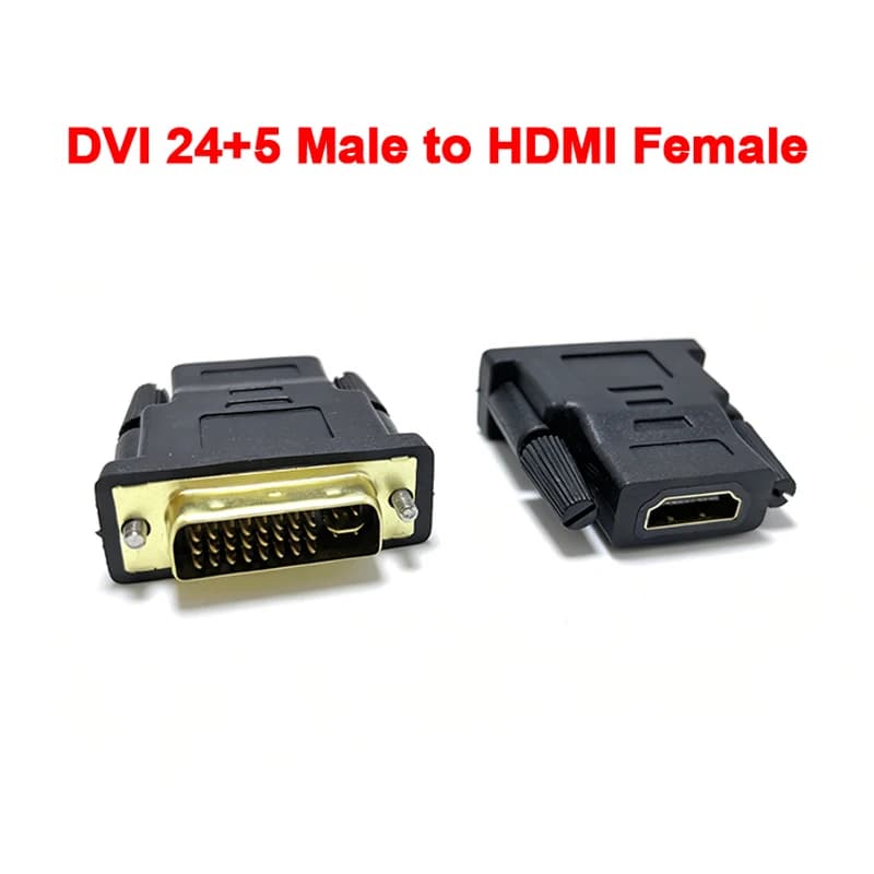 2PCS DVI 24+5 Pin male to HDMI Female Port Cable adapter AV Monitor Connector