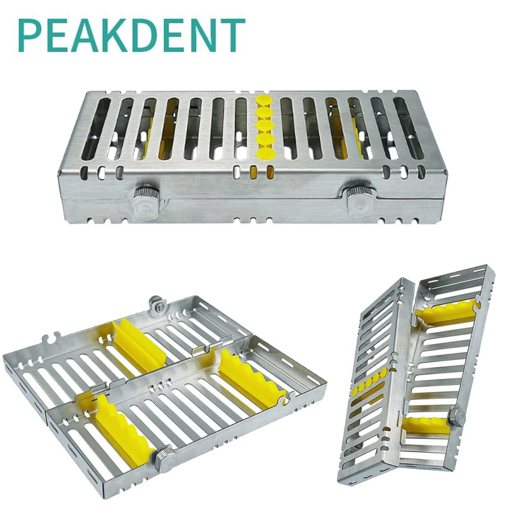 1 pz strumento dentale sterilizzazione rack chirurgico autoclavabile scatola di sterilizzazione cassetta dentale vassoio di disinfezione strumento dentista