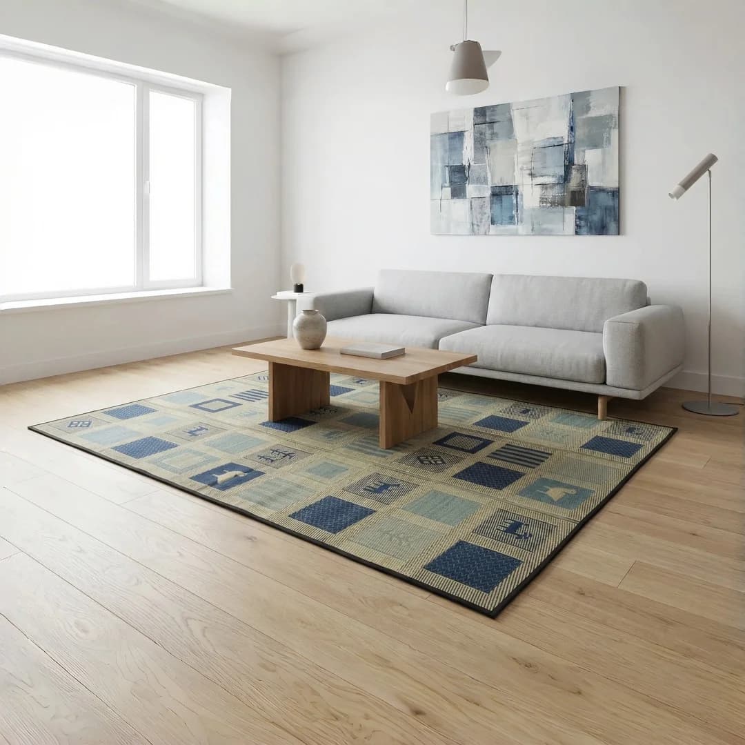 Tappetino Tatami rettangolare in stile giapponese - Tappetino in erba naturale Rush 180x240 cm per la casa, lo yoga, la meditazione Crea il tuo spazio Zen