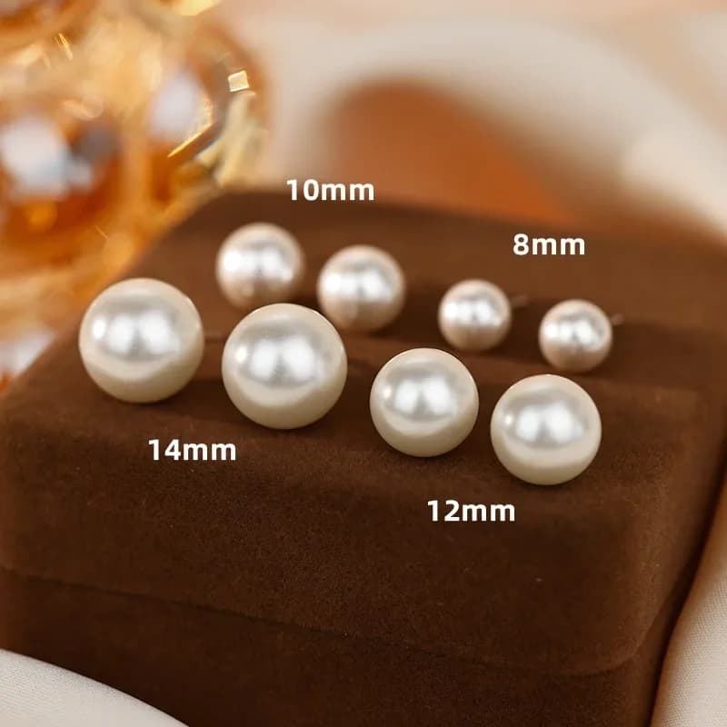 Orecchini di perle simulate bianche per donne Ragazze Orecchini gioielli su orecchio Palla Orecchini in argento Perle Bijouteria Brincos