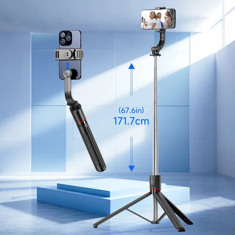 F15 con telecomando wireless treppiede da tavolo per selfie stick da 68 pollici per Iphone Android Smartphone Shooting Vlog