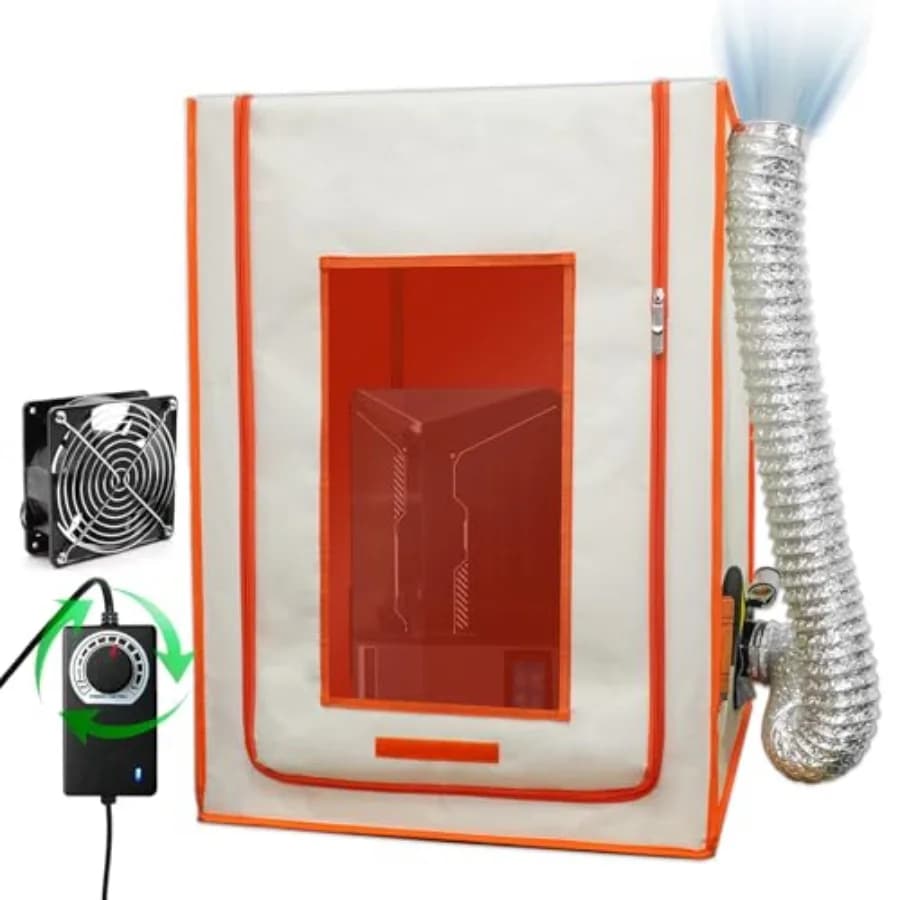Box di Protezione per Stampante 3D in Resina con Ventilazione per Stampanti LCD UV, Materiale Nero Durevole Resistente alla Resina, Antipolvere e Anti-odore