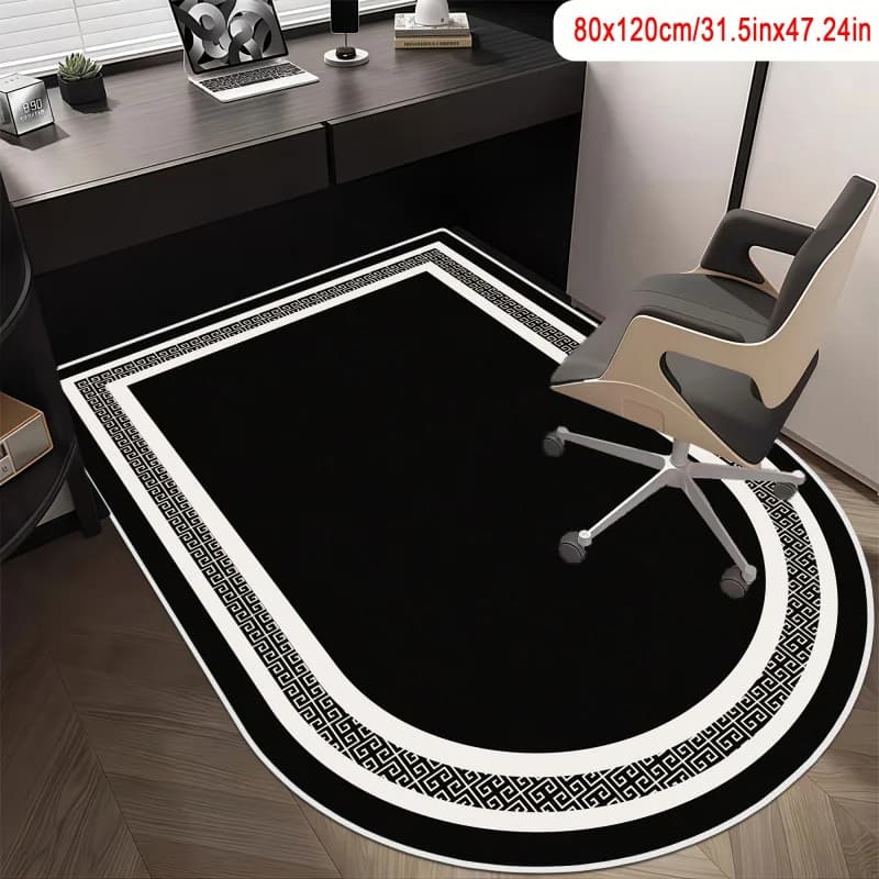 VIKAMA Minimalist Arch Carpet Non Slip Wear Resistant Office Study Swivel Chair Mat Bedroom Vanity Rug Home Decor