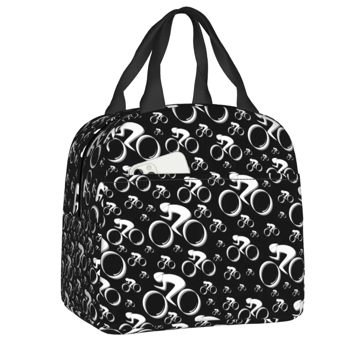 Custom Mountain Bike Bicycle Thermal Insulated Lunch Bag Women MTB Bicycling Rider Lunch Tote for School Storage Food Box