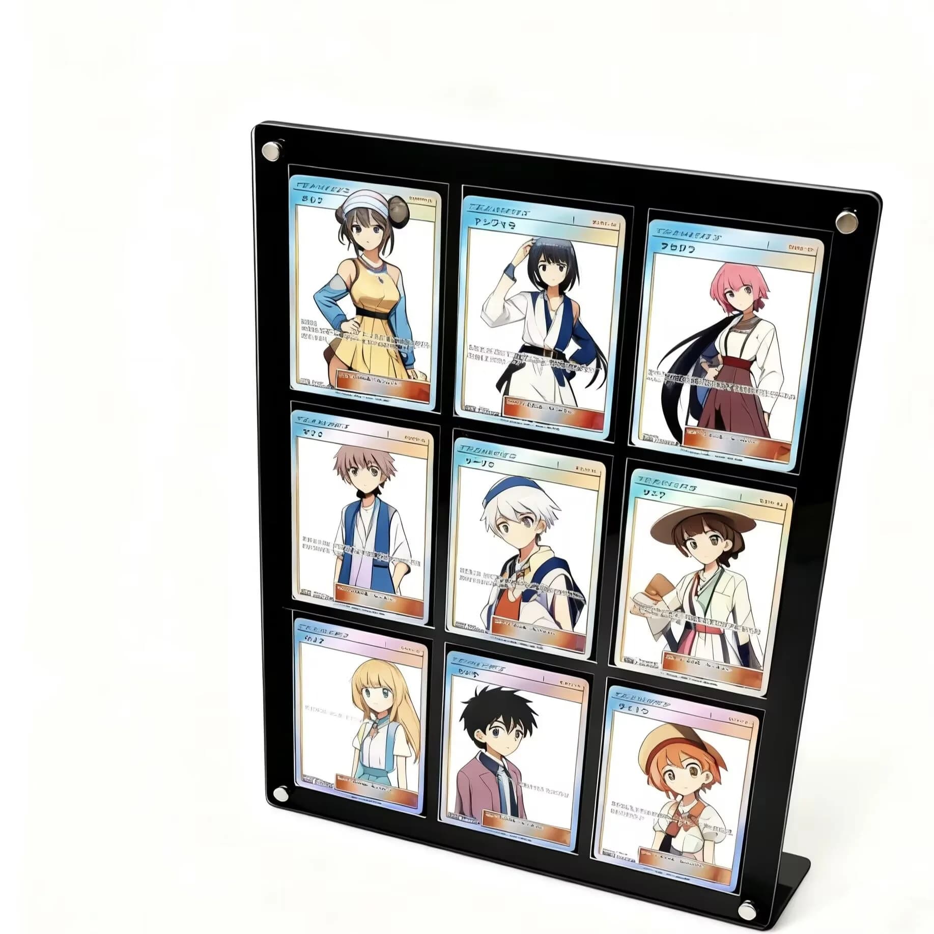 PTCG Espositore nero Il cornice Polaroid può essere mettere la carta di raccolta dei personaggi anime Azione extra Stuck Brick-9 slot