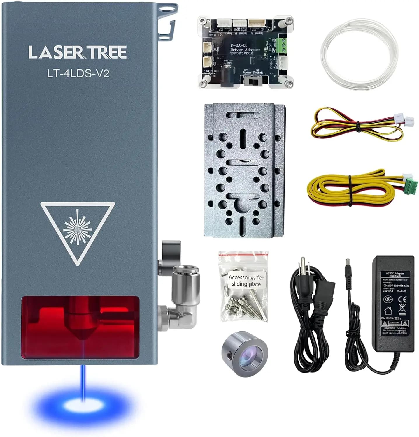 Modulo Incisore Laser LASER TREE, Potenza Ottica di Uscita 20000mW (20W), Modulo Incisore e Taglierina Laser con Assistenza ad Aria, Alta Precisione
